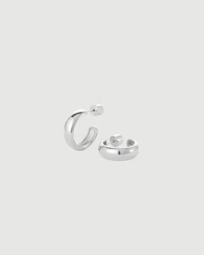 Jenny Bird Staple Hoop Small Silver In Neutral