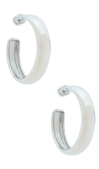 Jenny Bird Staple Hoops Large Earrings In Silver