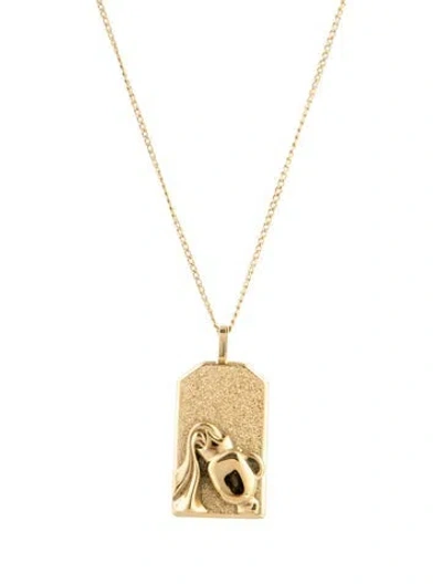 Pre-owned Jenny Bird The Aquarius Zodiac Pendant Necklace, 20" In Multicolor