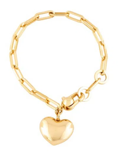 Pre-owned Jenny Bird The Puffy Heart Charm Bracelet, 6.75" In Multicolor