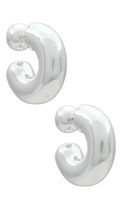 Jenny Bird Tome Large Hoops In Metallic Silver