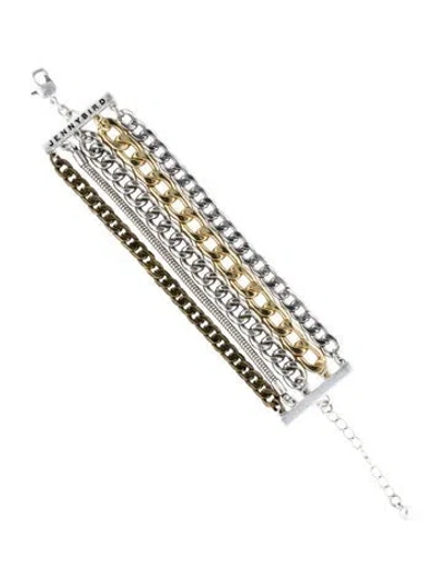 Pre-owned Jenny Bird Two-tone Austin Multistrand Bracelet, 8.25"