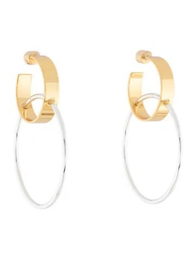 Pre-owned Jenny Bird Two-tone Imogen Hoop Earrings In Multicolor