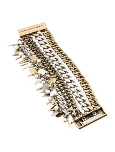 Pre-owned Jenny Bird Two-tone Multistrand Link Bracelet In Multicolor
