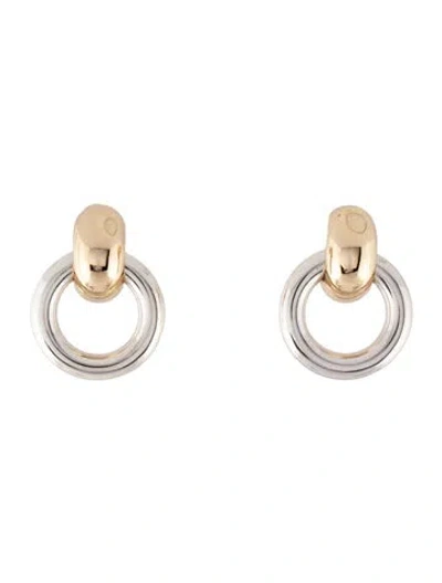 Pre-owned Jenny Bird Two-tone Puffy Faye Knockers Drop Earrings In Multicolor