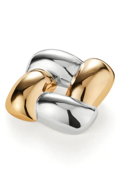 Jenny Bird Woven Square Brooch In Red