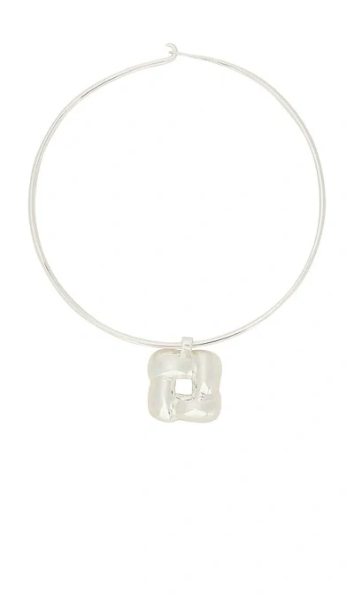 Jenny Bird Woven Square Collar Necklace In Silver