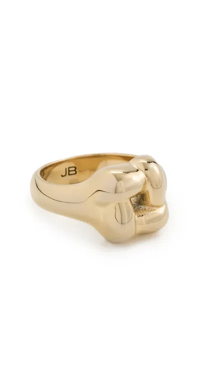 Jenny Bird Woven Square Signet Ring High Polish Gold