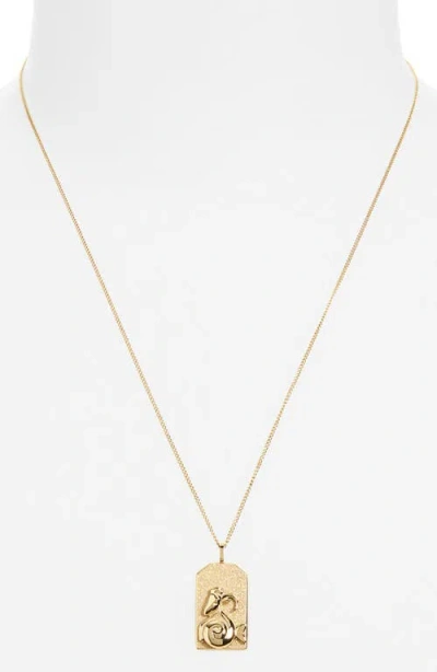 Jenny Bird Zodiac Pendant Necklace In Gold - Capricorn