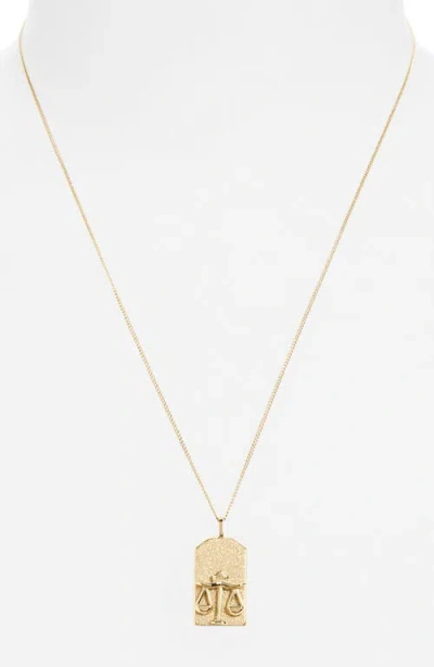 Jenny Bird Zodiac Pendant Necklace In Gold - Libra