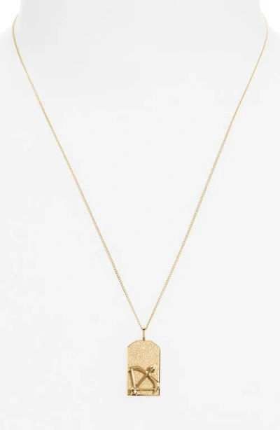 Jenny Bird Zodiac Pendant Necklace In Gold - Sagittarius