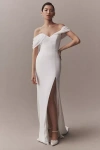 Jenny By Jenny Yoo Hilaire Off-the-shoulder Fit & Flare Wedding Gown In White