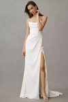 Jenny By Jenny Yoo Libby Off-the-shoulder Draped Crepe Wedding Gown In White