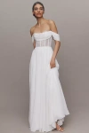 Jenny By Jenny Yoo Nora Off-the-shoulder Corset A-line Wedding Gown In White