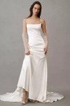 Jenny By Jenny Yoo Ronnie Fitted Stretch Satin Wedding Gown In White