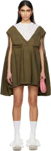 Jenny Fax Khaki Corn Field Denim Minidress In Khaki