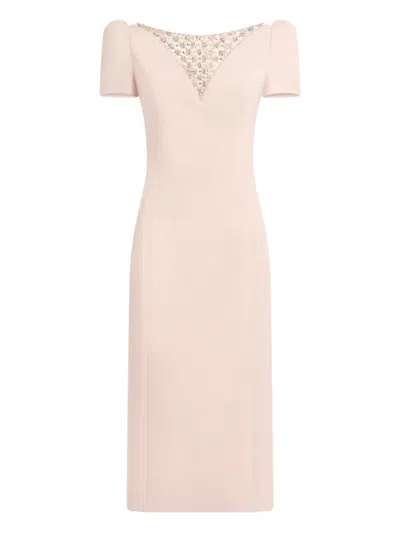 Jenny Packham Adeline Embellished Puffed Dress In Pink