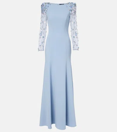 Jenny Packham Adella Embellished Gown In Blue