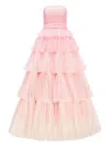 Jenny Packham Adore Tiered Bow Gown In Pink