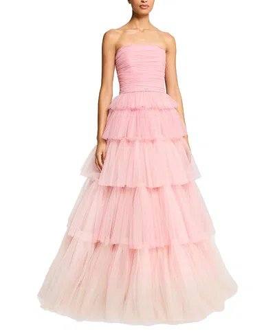 Jenny Packham Adore Tiered Bow Gown In Pink