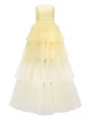 Jenny Packham Adore Tiered Bow Gown In Yellow