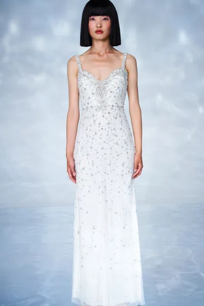 Jenny Packham Alana Embellished Tulle Gown In Ivory