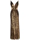 Jenny Packham Ayanna Sequin-embellished Sleeveless Gown In Gold