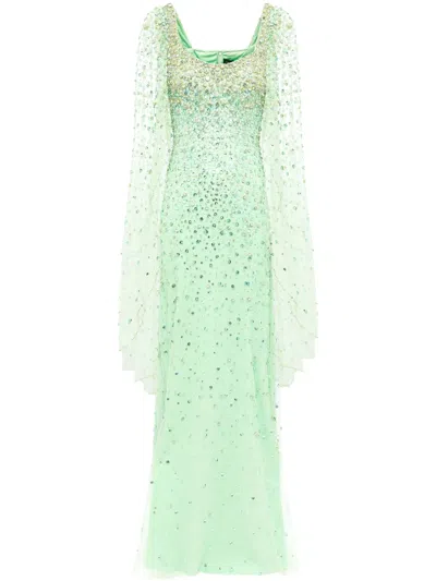 Jenny Packham Angel Wing Dress In Green