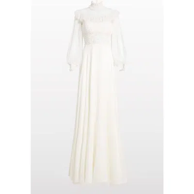Jenny Packham Arden Ruffled Maxi Dress In White