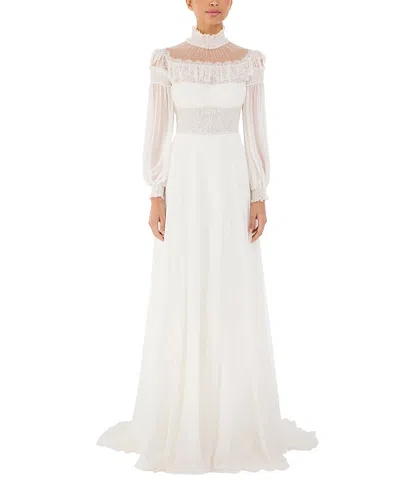 Jenny Packham Arden Ruffled Maxi Dress In White