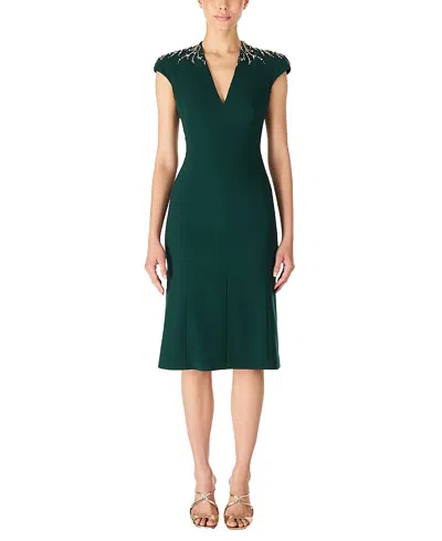 Jenny Packham Ardila Crystal-embellished Midi Dress In Green