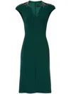 Jenny Packham Ardila Crystal-embellished Midi Dress In Green