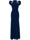Jenny Packham Aries Crystal-embellished Gown In Blue