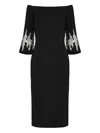 Jenny Packham Aster Sequin-embellished Midi Dress In Black