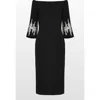 Jenny Packham Aster Sequin-embellished Midi Dress In Black