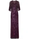 Jenny Packham Ines Sequin-embellished Maxi Dress In Purple