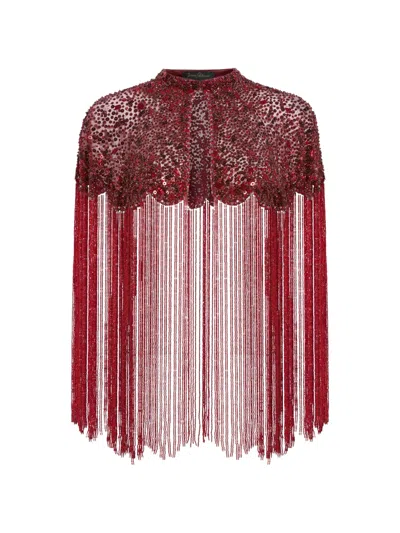 Jenny Packham Astralis Cape In Red