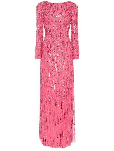 Jenny Packham Atlas Sequin-embellished Gown In Pink