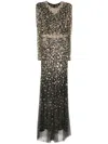 Jenny Packham Aura Beaded Gown In Black
