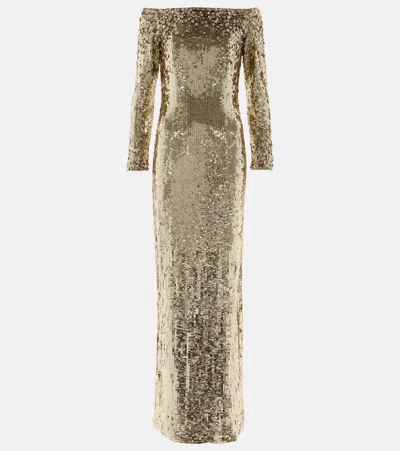 Jenny Packham Ballroom Blitz Embellished Gown In Champagne Spritz