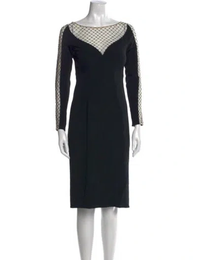 Pre-owned Jenny Packham Bateau Neckline Knee-length Dress