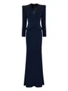 Jenny Packham Night Flowering Sequin-embellished V-neck Maxi Dress In Blue