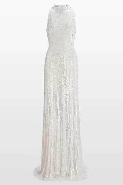 Jenny Packham Benue Sequin-embellished Maxi Dress In White
