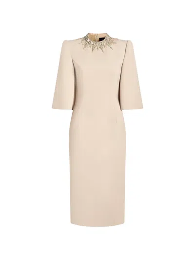 Jenny Packham Bibi Crystal-embellished Dress In Neutral