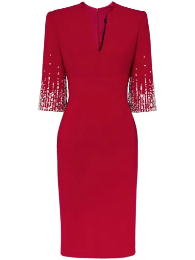 Jenny Packham Biela Midi Dress In Red
