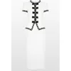 Jenny Packham Bisou Crystal-embellished Midi Dress In White