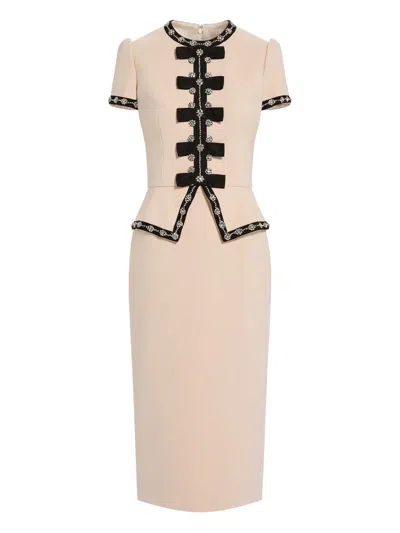 Jenny Packham Bisou Peplum-detail Buttoned Dress