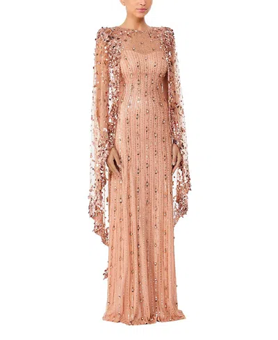 JENNY PACKHAM BLAIZE SEQUIN-EMBELLISHED CAPE MAXI DRESS