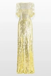 Jenny Packham Blake Sequin-embellished Maxi Dress In Gold