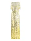 Jenny Packham Blake Sequin-embellished Maxi Dress In Yellow